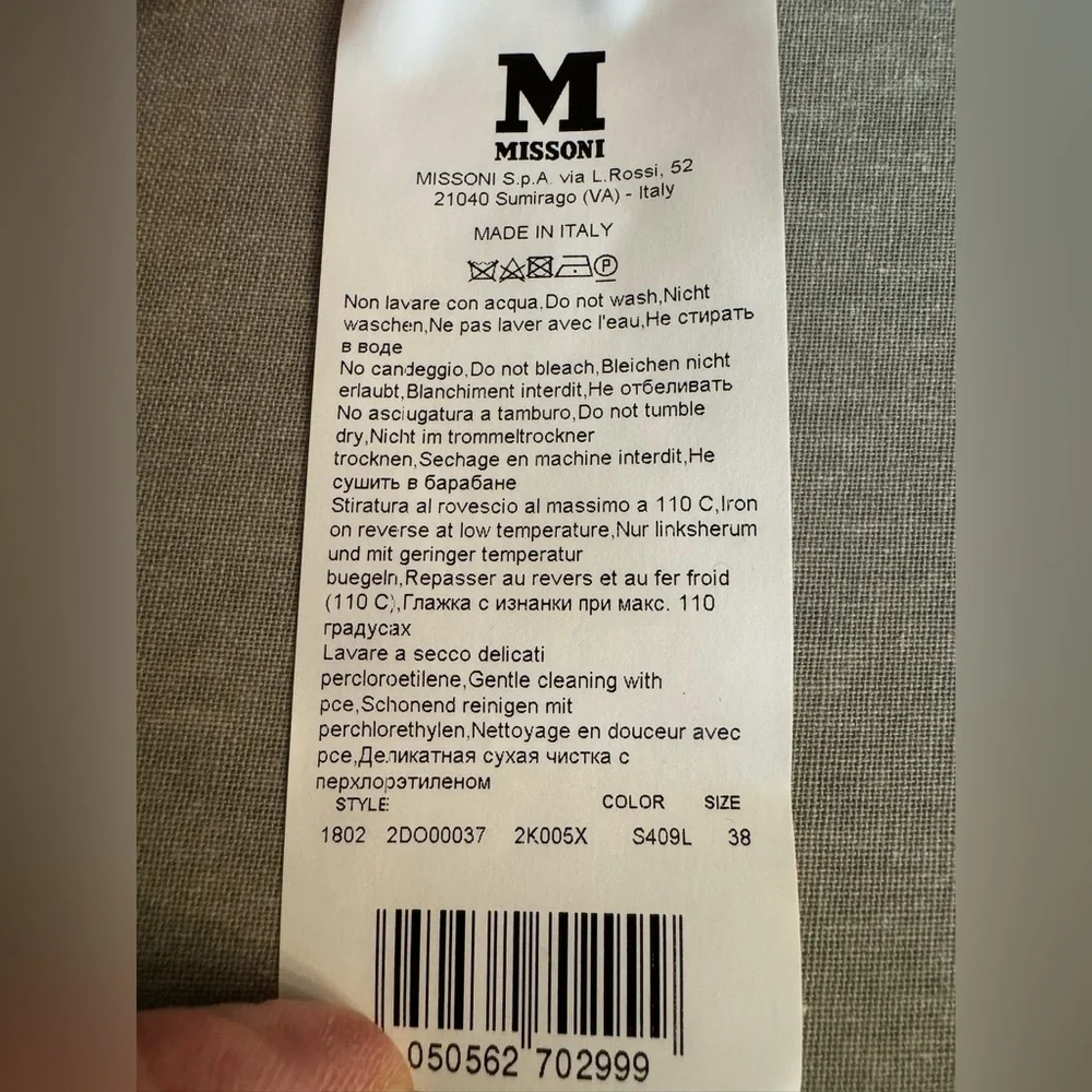 NWT M MISSONI Wide Leg Knit Jumpsuit Long Overalls Zig Zag Pattern V-Neck XS - Picture 16 of 16